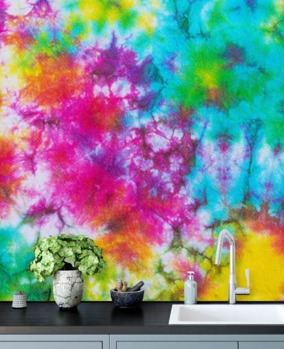 papel pintado tie dye multicolor papel pintado tie dye multicolor