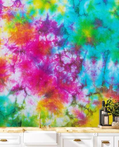 carta da parati tie dye multicolore