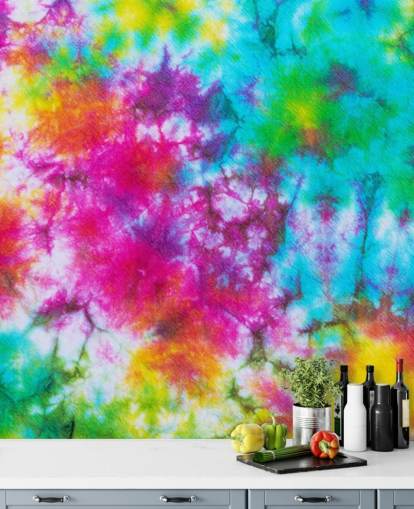 multicoloured tie dye wallpaper