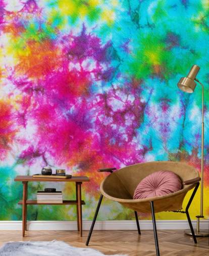 papel pintado tie dye multicolor