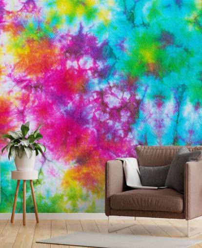 papel pintado tie dye multicolor