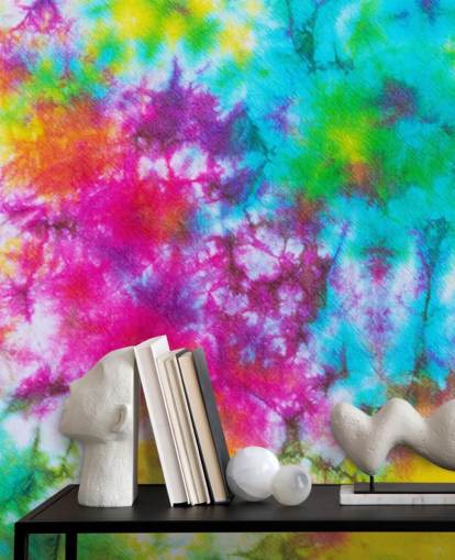 mehrfarbig Tie Dye Papiertapete