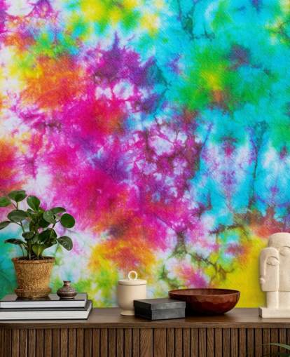 multicoloured tie dye wallpaper