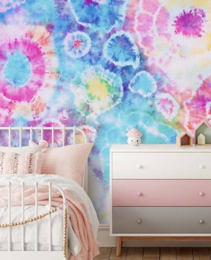 bunte Tie Dye Kreise Tapete