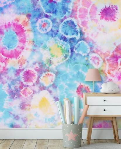 bunte Tie Dye Kreise Tapete