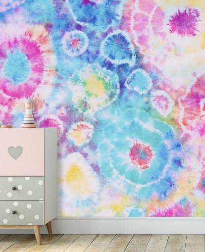 bunte Tie Dye Kreise Tapete