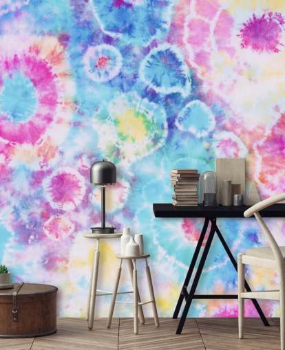 colourful tie dye circles wallpaper