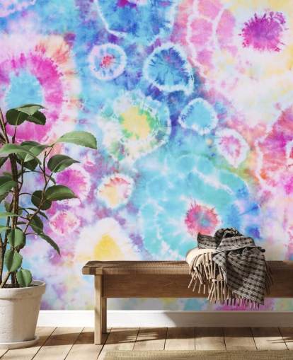 colourful tie dye circles wallpaper