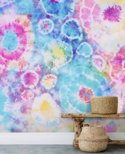 kleurrijke tie dye cirkels behang kleurrijke tie dye cirkels behang