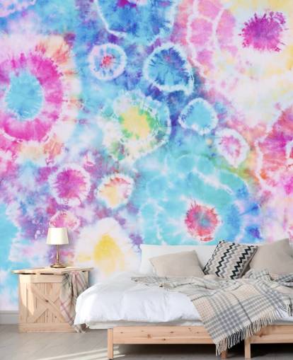 colourful tie dye circles wallpaper