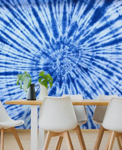 Blau Tie Dye Swirl Tapete