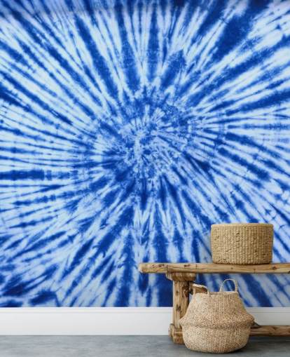 Blau Tie Dye Swirl Tapete