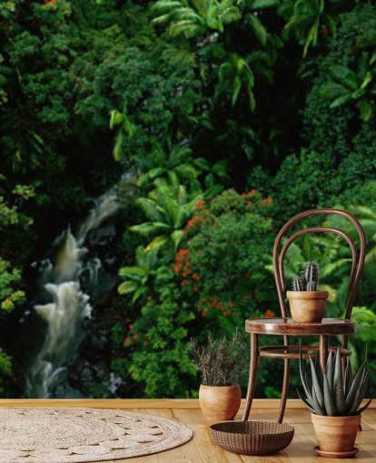 vista do céu da floresta tropical do havaí wallpaperF