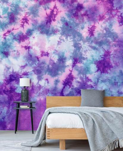 papel pintado tie dye morado, rosa y azul papel pintado tie dye morado, rosa y azul
