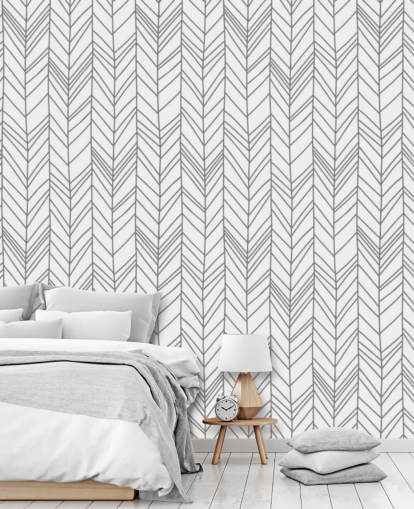 papel de parede padrão personalizável cinza e branco chamado Herringbone Doodle para escritórios domésticos e quartos papel de parede padrão personalizável cinza e branco chamado Herringbone Doodle para escritórios domésticos e quartos