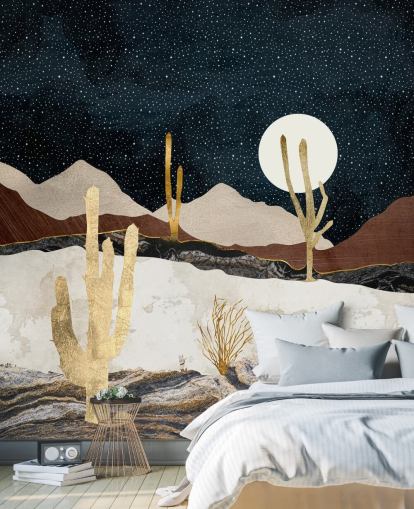 Marmor und Gold Desert Tapete