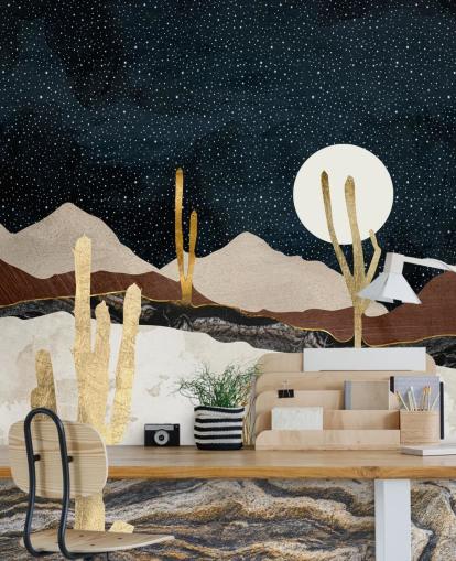 papel pintado desierto mármol y oro