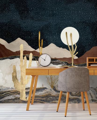 marble and gold desert wallpaper