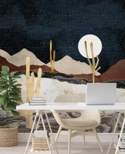 marble and gold desert wallpaper