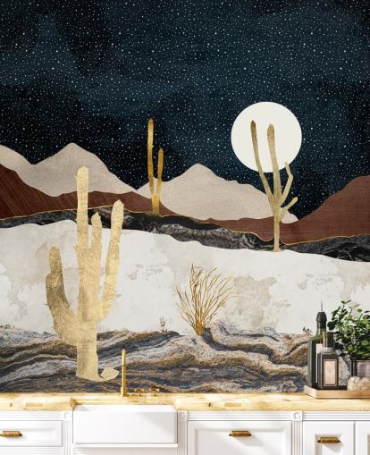 papel pintado desierto mármol y oro