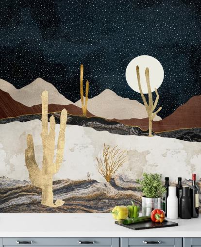 carta da parati in marmo e oro deserto