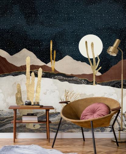 papel pintado desierto mármol y oro