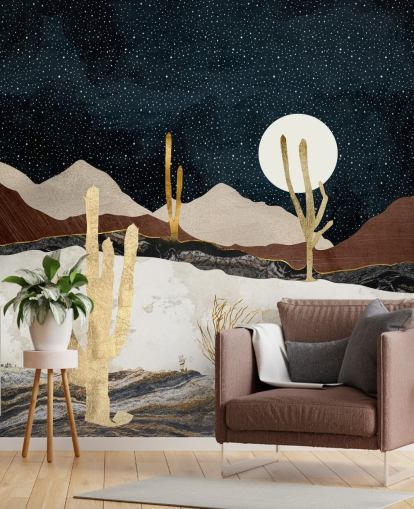 Marmor und Gold Desert Tapete