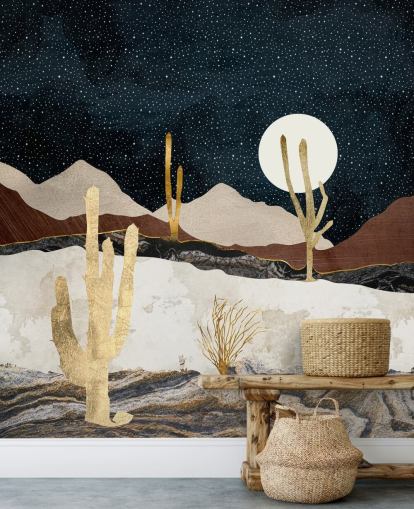 marble and gold desert wallpaper