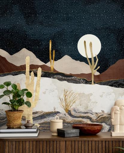 carta da parati in marmo e oro deserto