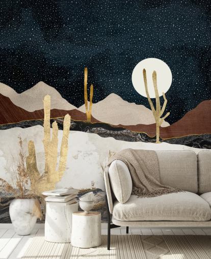 marble and gold desert wallpaper