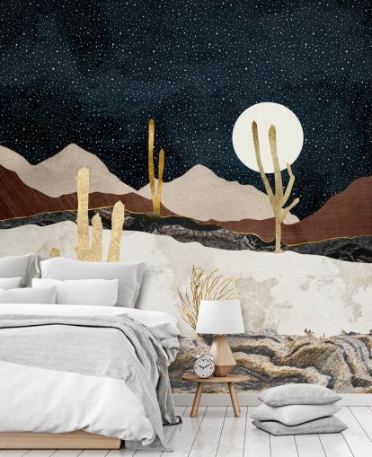 carta da parati in marmo e oro deserto