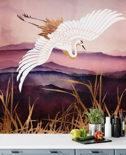 white bird, purple mountains and gold grass wallpaper white bird, purple mountains and gold grass wallpaper