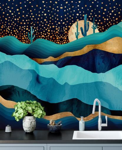 abstract blue and gold desert landscape wallpaper abstract blue and gold desert landscape wallpaper