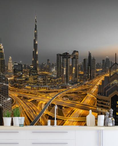 dubai at night lit up with golden lighting wallpaper dubai at night lit up with golden lighting wallpaper