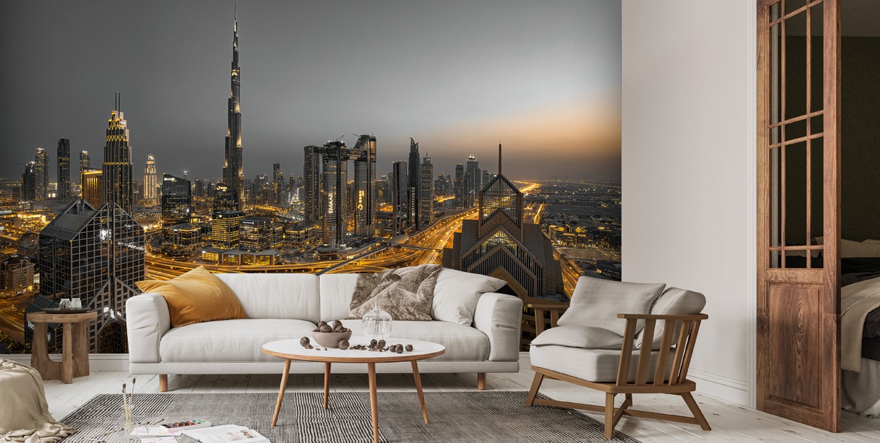 Leinwandbild 5-teilig Die bunten Lichter von Dubai main image 0
