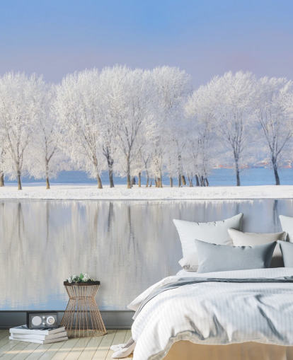 Frosty Tree Island Wallpaper