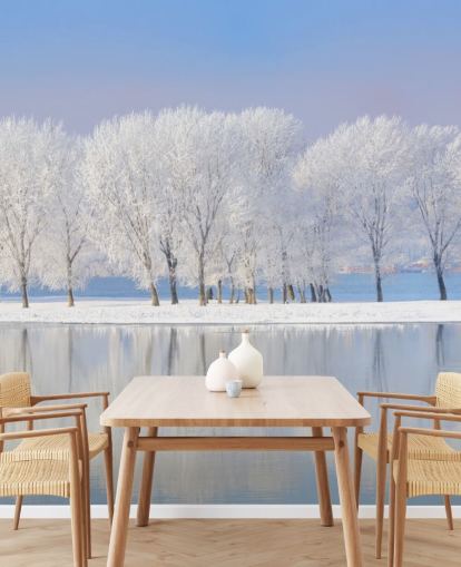 Frosty Tree Island Wallpaper