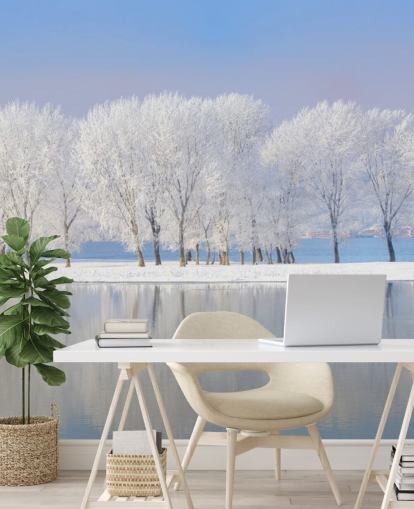 Frosty Tree Island Wallpaper