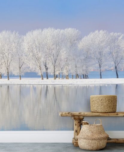 Frosty Tree Island Wallpaper