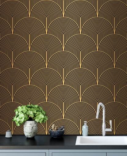 papel pintado de escamas de sirena de color negro y dorado papel pintado de escamas de sirena de color negro y dorado