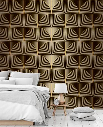 papel pintado de escamas de sirena de color negro y dorado papel pintado de escamas de sirena de color negro y dorado