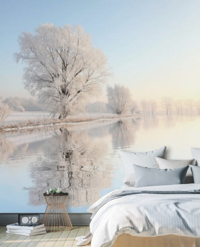 Decorazione murale con fiume ghiacciato Decorazione murale con fiume ghiacciato