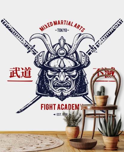 Japansk Warrior Graffiti Baggrund