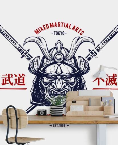 Papel pintado de graffiti de guerrero japonés Papel pintado de graffiti de guerrero japonés