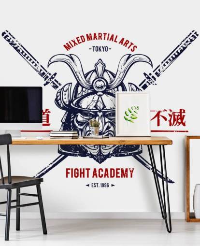 Japanse Warrior Graffiti Behang
