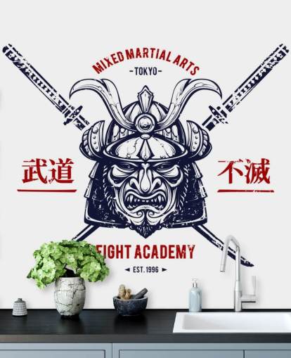 Papier peint Graffiti Guerrier japonais