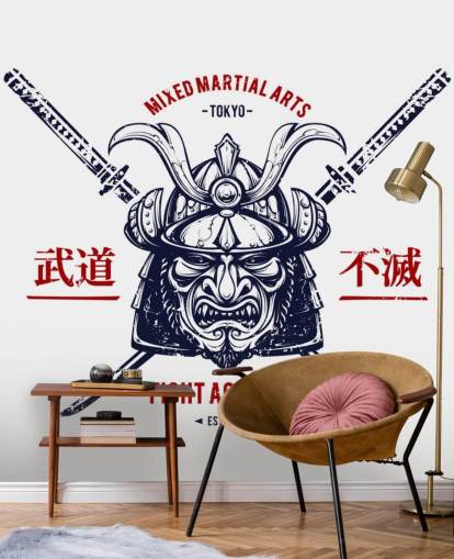 Japanische Krieger-Graffiti-Tapete
