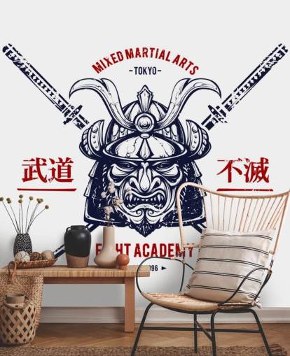 Japanische Krieger-Graffiti-Tapete