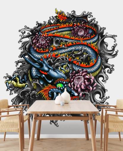 Japanese Dragon Graffiti Wallpaper