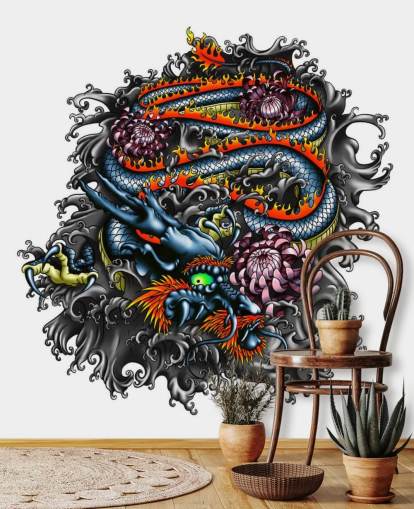 Papier Peint Graffiti Dragon Japonais